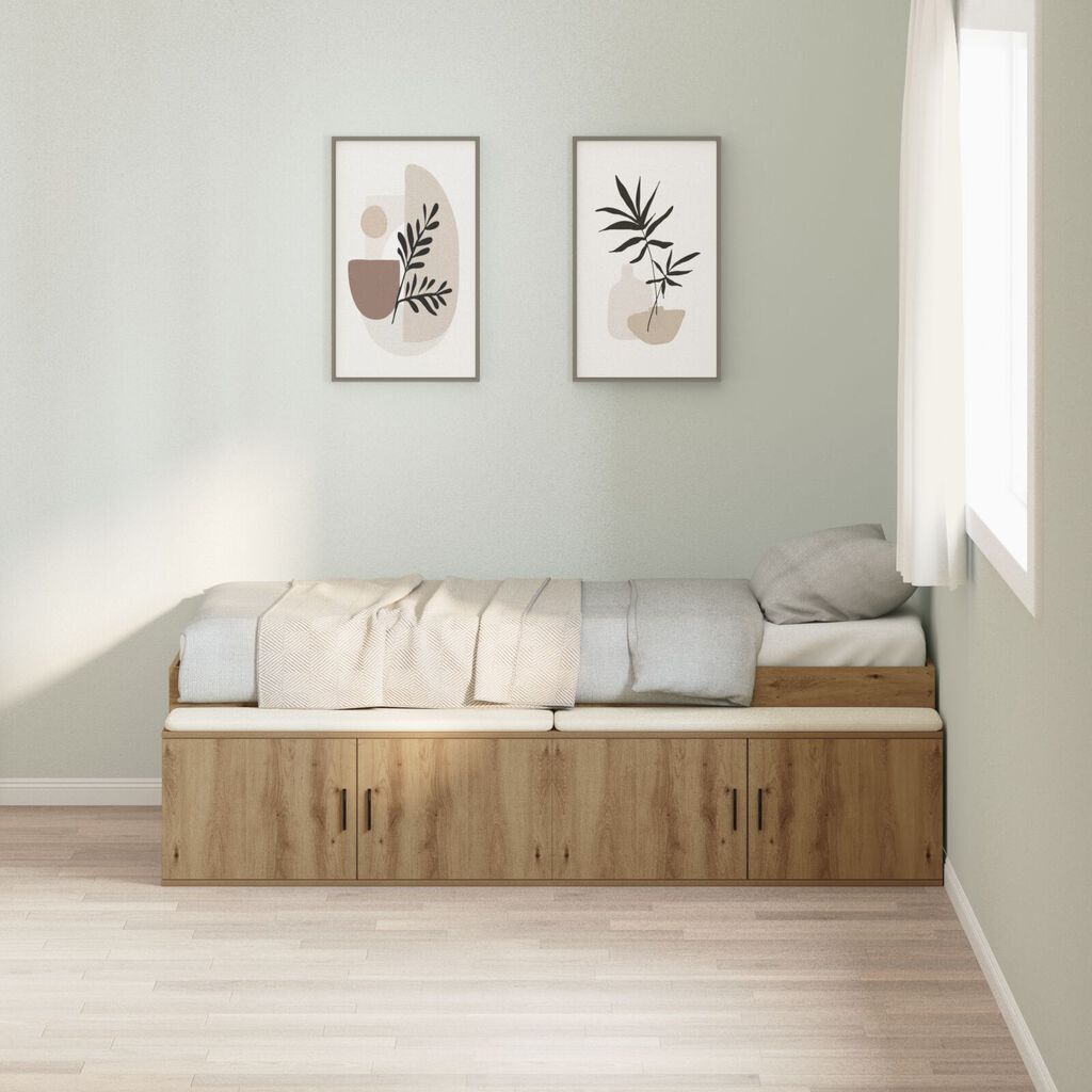 vidaXL Κρεβάτι με Αποθήκευση Artisan Oak 90x190 εκ.