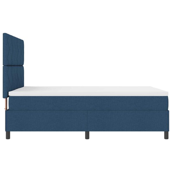 vidaXL Κρεβάτι Box Spring με Ματ Μπλε 140x200 εκ. Ύφασμα