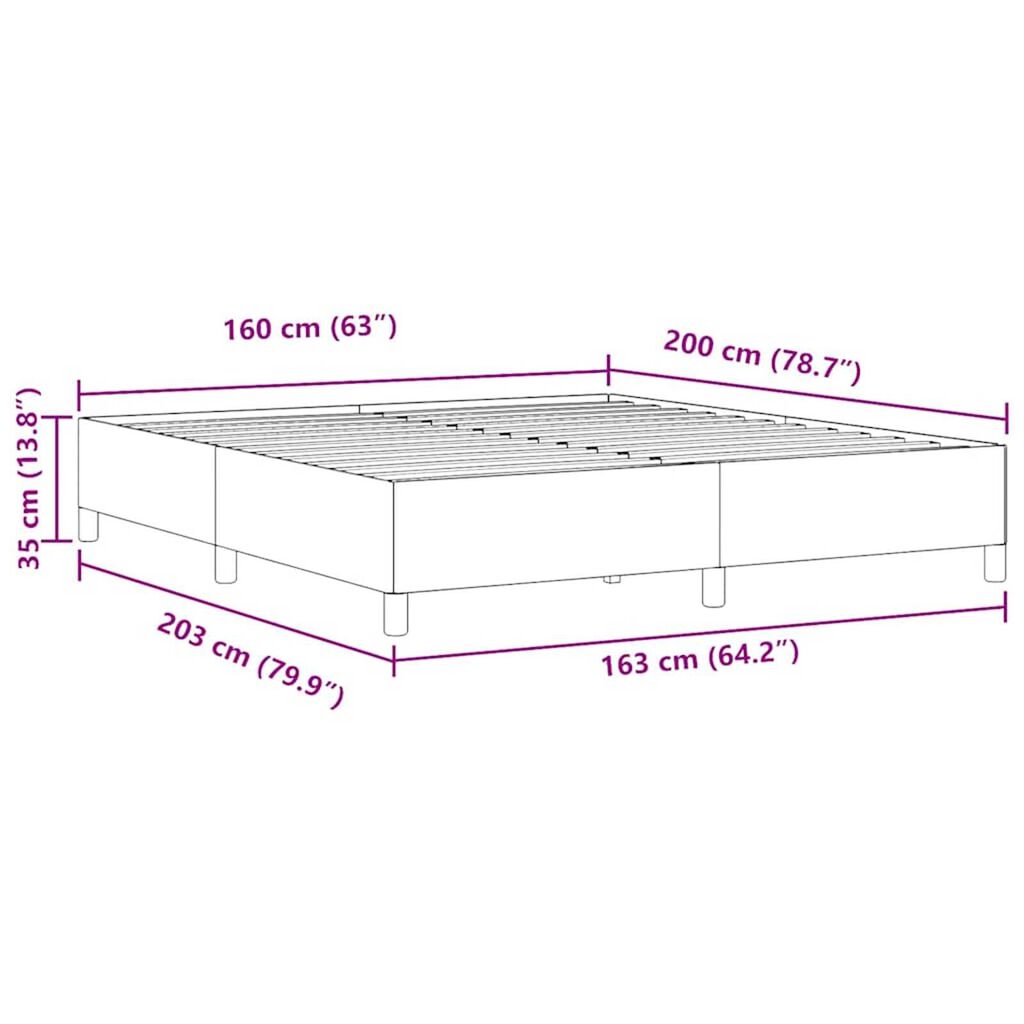 vidaXL Σκελετός Κρεβατιού Σκούρο γκρι 160 x 200 cm Βελούδο