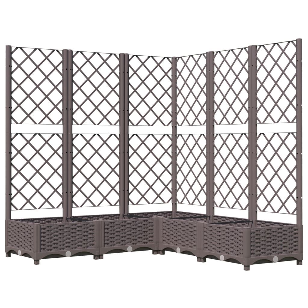 vidaXL Ζαρντινιέρα Κήπου με Καφασωτό Καφέ 120x120x121,5 εκ. από PP