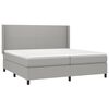 vidaXL Κρεβάτι Boxspring με Στρώμα & LED Αν.Γκρι 200x200εκ. Υφασμάτινο