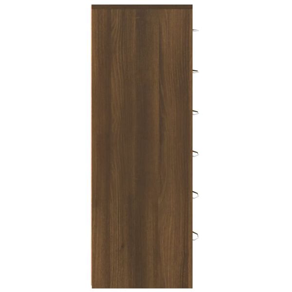 vidaXL Ντουλάπι με 6 Συρτάρια Καφέ Δρυς 50x34x96 εκ Επεξεργασμένο Ξύλο