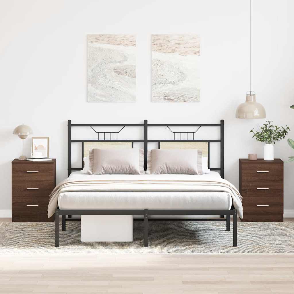 vidaXL Κομοδίνα 2 τεμ. Καφέ Δρυς από 38x35x56 Επεξεργασμένο Ξύλο