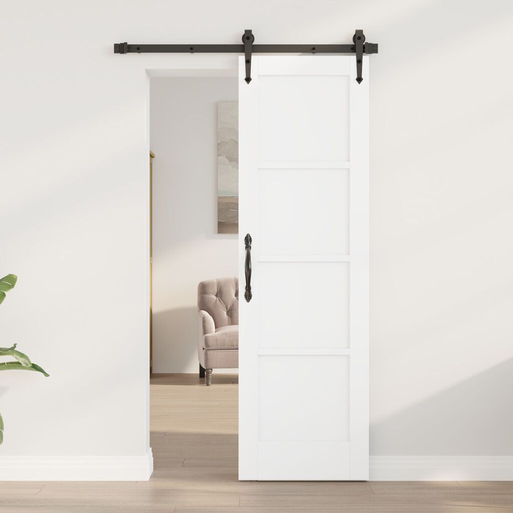 vidaXL Εσωτερική Πόρτα 'ORKDAL' Λευκή 61x198.5x4 εκ. Μασίφ Ξύλο Πεύκου
