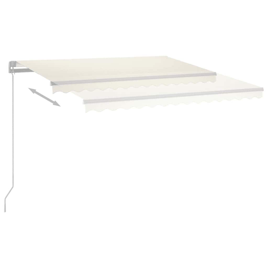 vidaXL Τέντα Συρόμενη Χειροκίνητη με LED Κρεμ 400 x 300 εκ.
