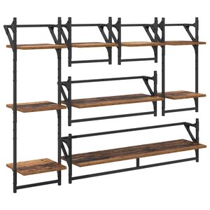 vidaXL &Sigma;&epsilon;&tau; &rho;&alpha;&phi;&iota;ώ&nu; &tau;&omicron;ί&chi;&omicron;&upsilon; 6 &tau;&mu;&chi;. &Pi;&alpha;&lambda;&iota;ό &Xi;ύ&lambda;&omicron; 100 x 25 x 30 cm