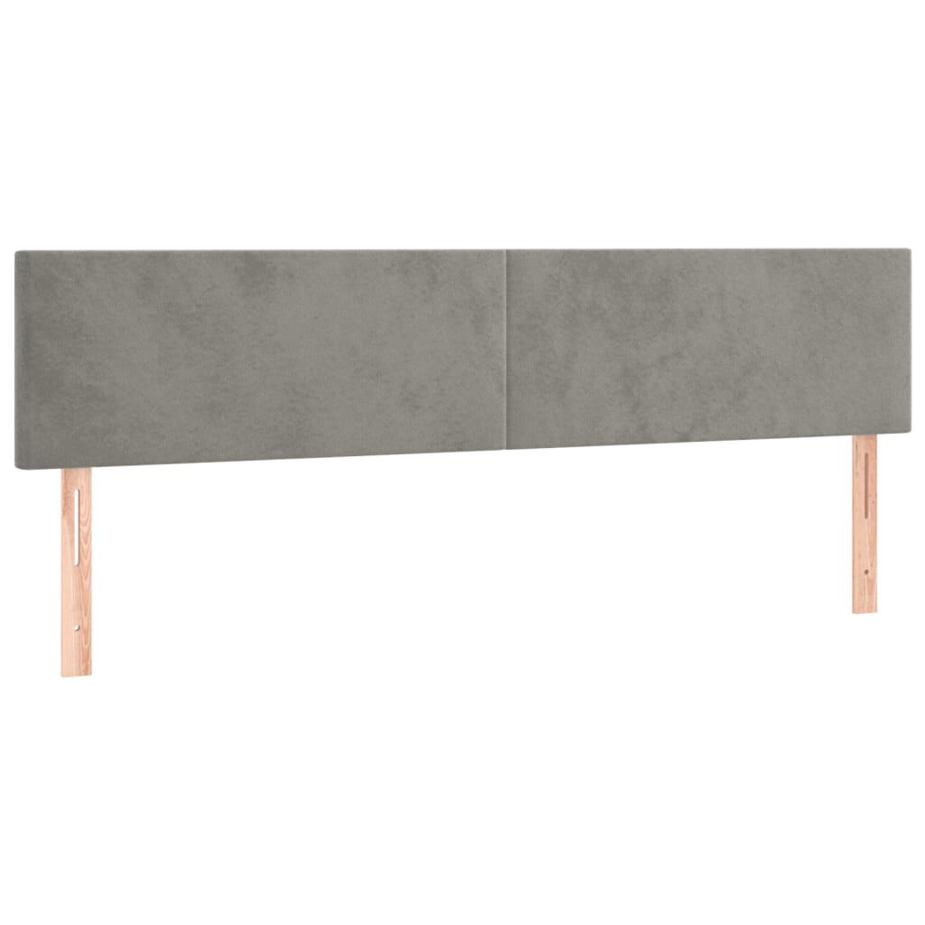 vidaXL Κρεβάτι Boxspring με Στρώμα & LED Αν.Γκρι 200x200 εκ. Βελούδινο