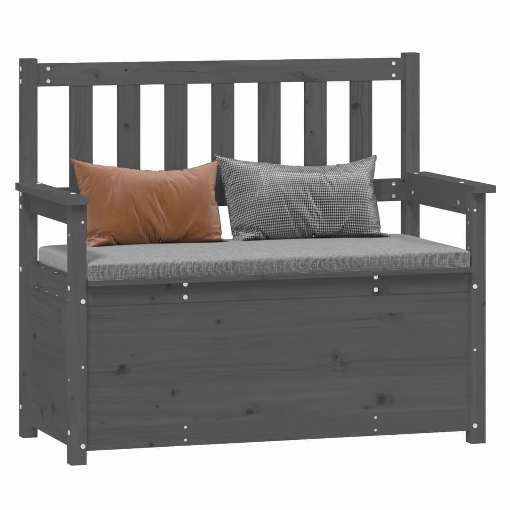 vidaXL Παγκάκι Γκρι 112,5x51,5x96,5 εκ. από Μασίφ Ξύλο Πεύκου