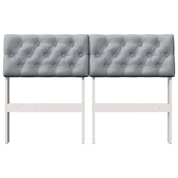 vidaXL Ταπετσαρισμένο κεφαλάρι Ανοιχτό γκρι 120 cm