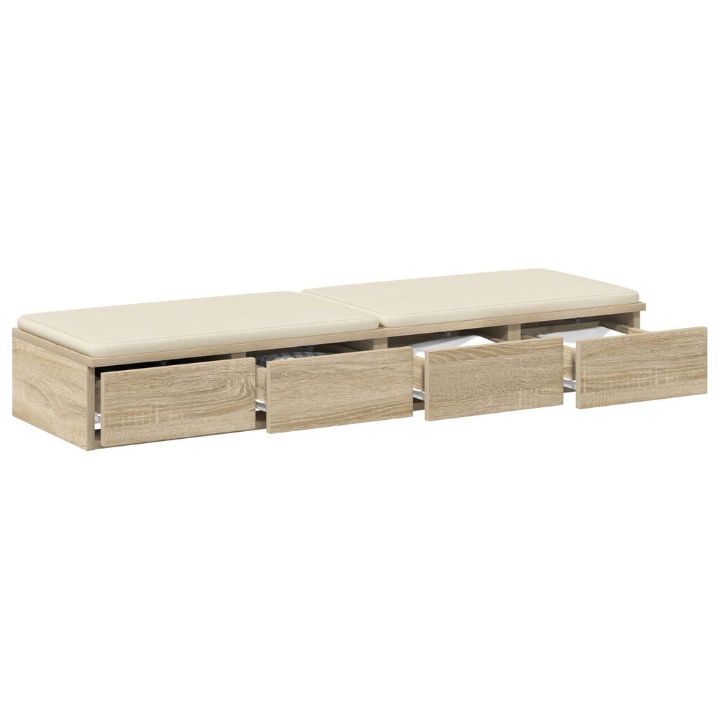 vidaXL Συρτάρια κρεβατιού με συρτάρι Sonoma Δρυς 120 x 36.5 x 16.5 εκ