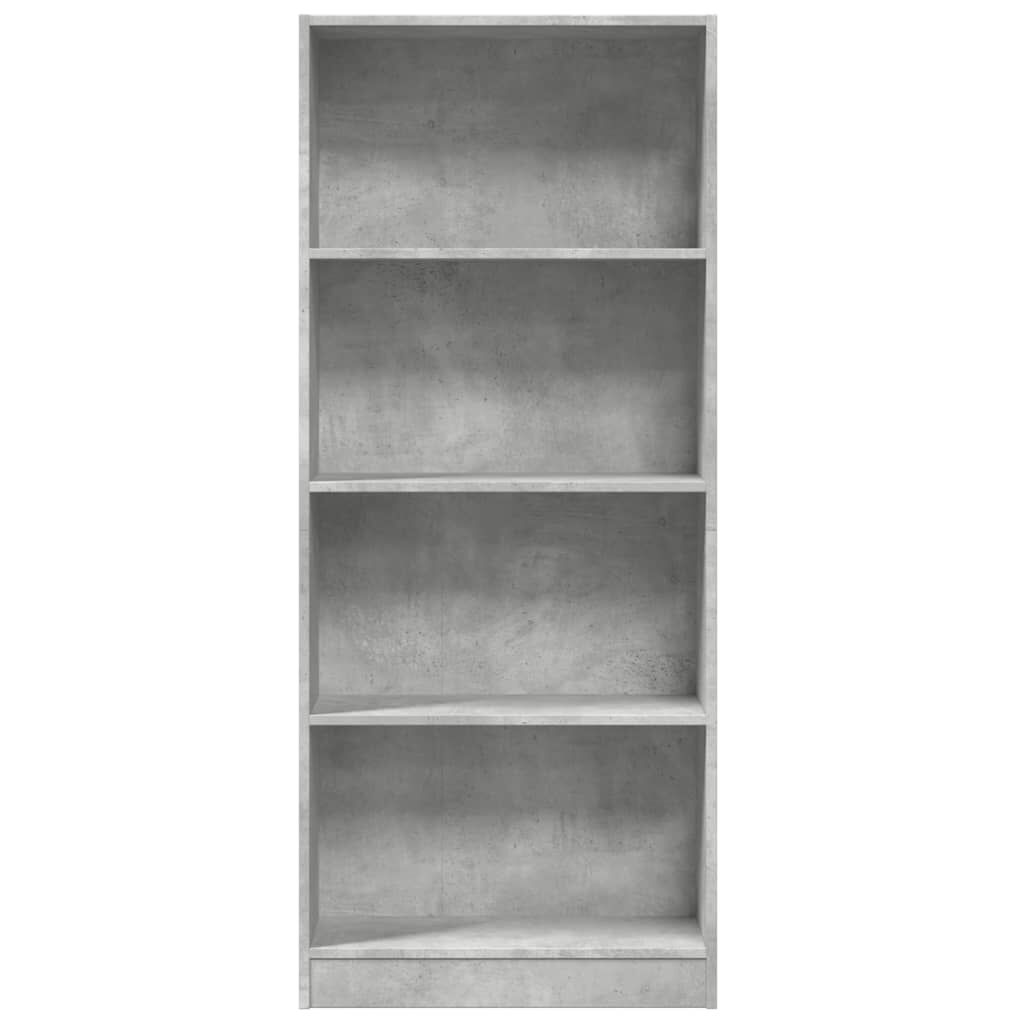 vidaXL Βιβλιοθήκη Γκρι Σκυροδέματος 60x24x143 εκ. Επεξεργ. Ξύλο