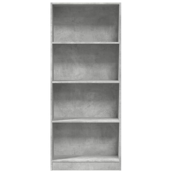 vidaXL Βιβλιοθήκη Γκρι Σκυροδέματος 60x24x143 εκ. Επεξεργ. Ξύλο