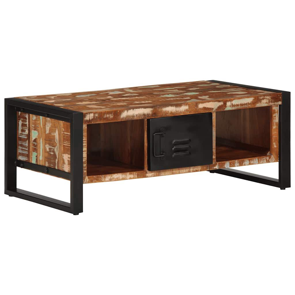 vidaXL Τραπεζάκι σαλονιού πολύχρωμο 90x50x36cm Ξύλο μασίφ αναγεννημένο
