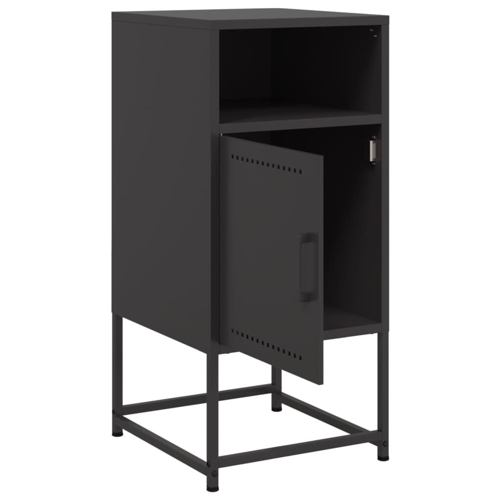 vidaXL Κομοδίνο Μαύρο 36x39x78 εκ. από Χάλυβα