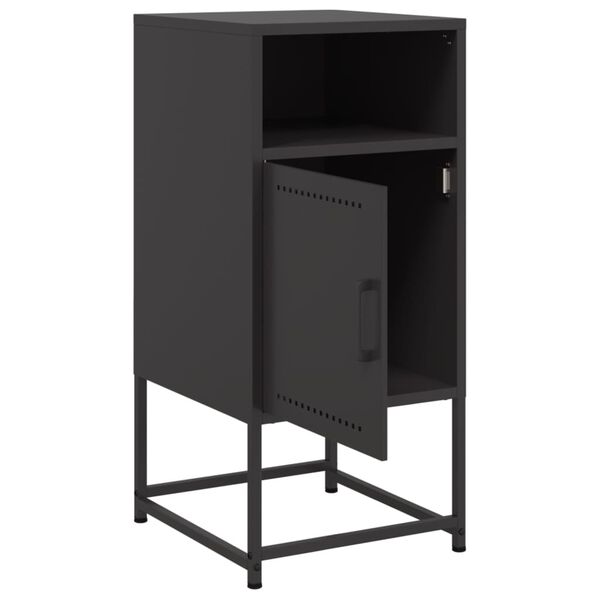 vidaXL Κομοδίνο Μαύρο 36x39x78 εκ. από Χάλυβα