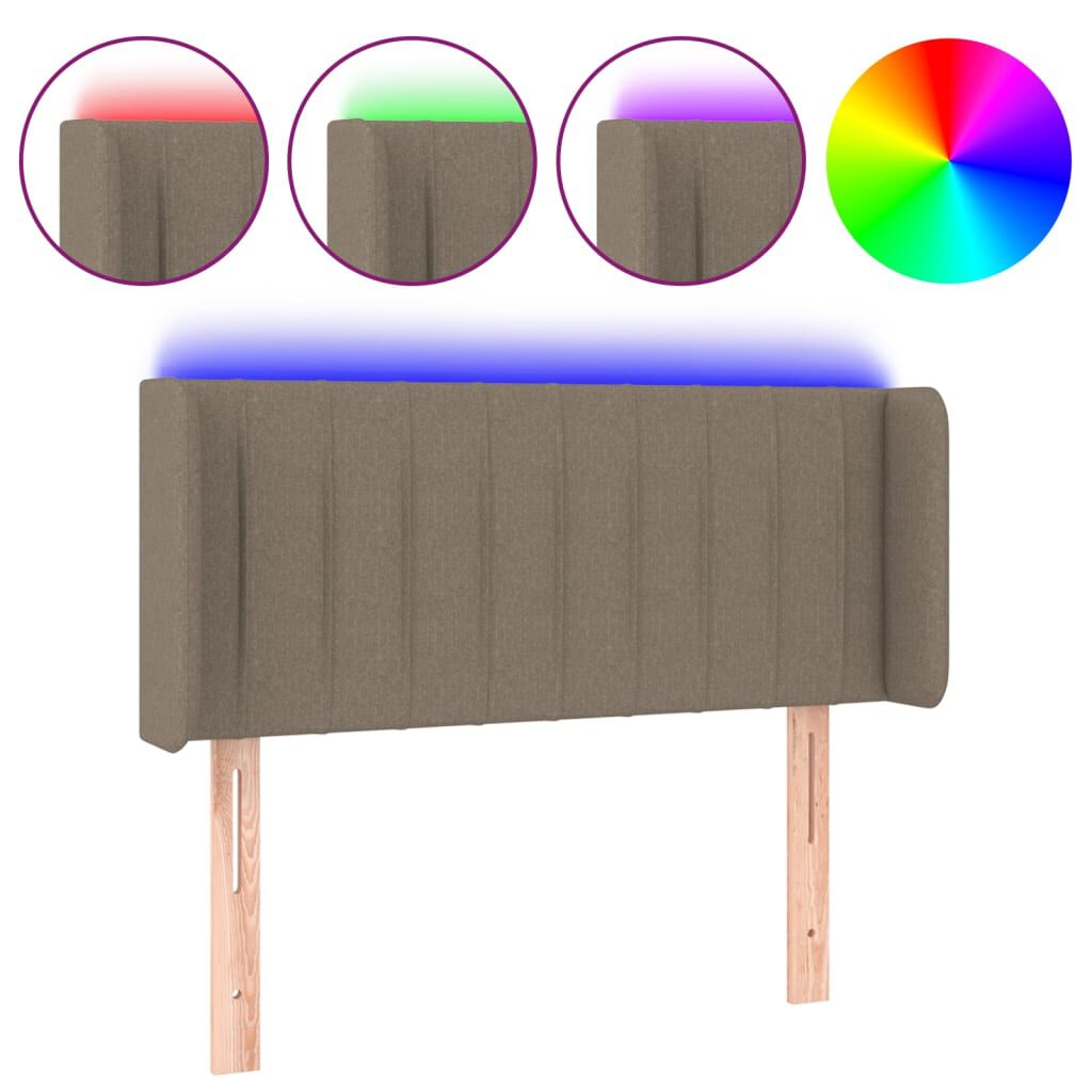 vidaXL Κεφαλάρι Κρεβατιού LED Taupe 83x16x78/88 εκ. Υφασμάτινο