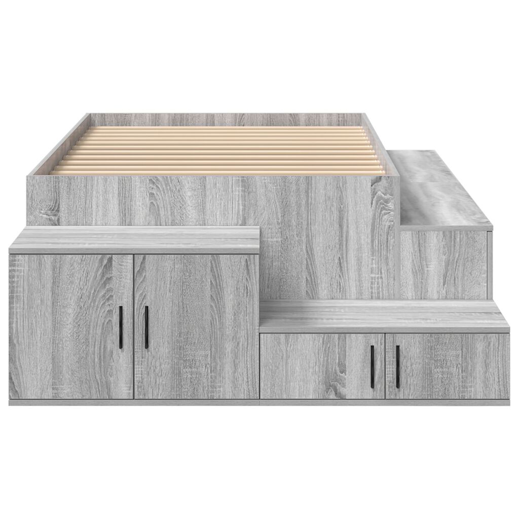 vidaXL Κρεβάτι Αποθήκευσης Γκρι Sonoma 75x190 εκ.