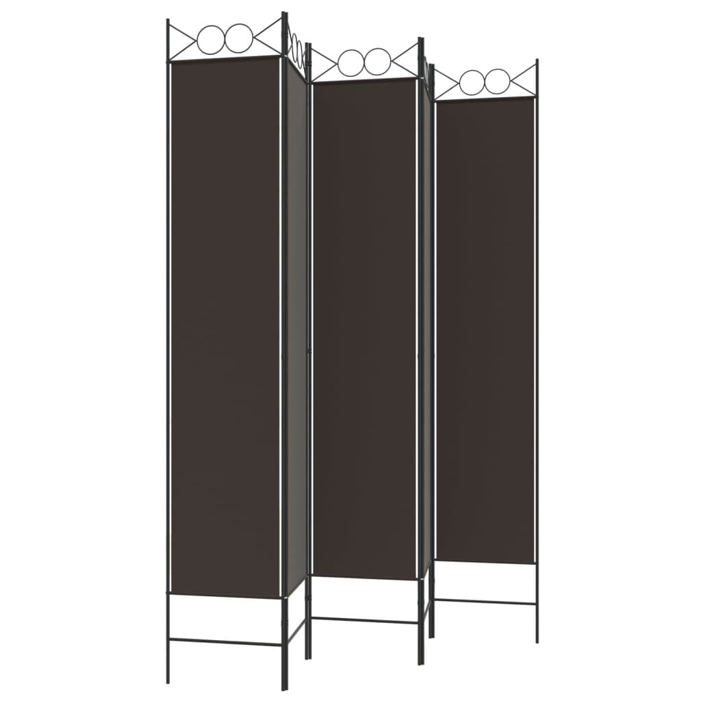 vidaXL Διαχωριστικό Δωματίου με 5 Πάνελ Καφέ 200x220 εκ. από Ύφασμα