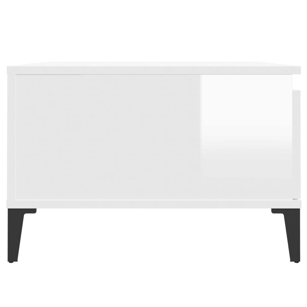 vidaXL Τραπεζάκι Σαλονιού Γυαλ. Λευκό 55x55x36,5 εκ. Επεξεργ. Ξύλο