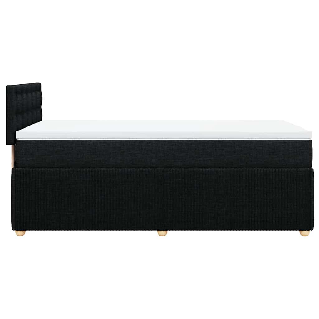 vidaXL Κρεβάτι Boxspring με Στρώμα Μαύρο 90x190 εκ.Υφασμάτινο