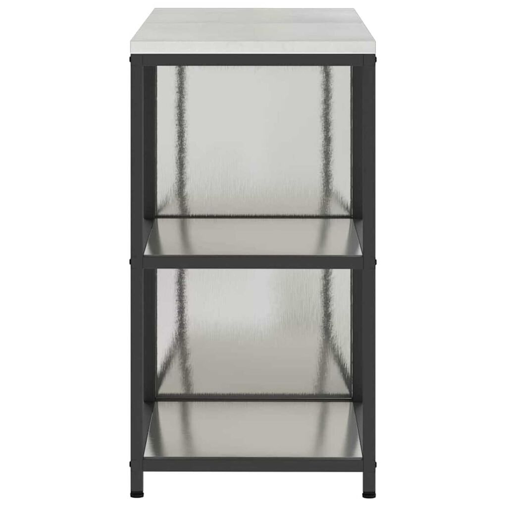 vidaXL Σετ Αποθήκευσης Κουζίνας με ράφι 2 pcs Ασημί 150 x 50 x 92 εκ.