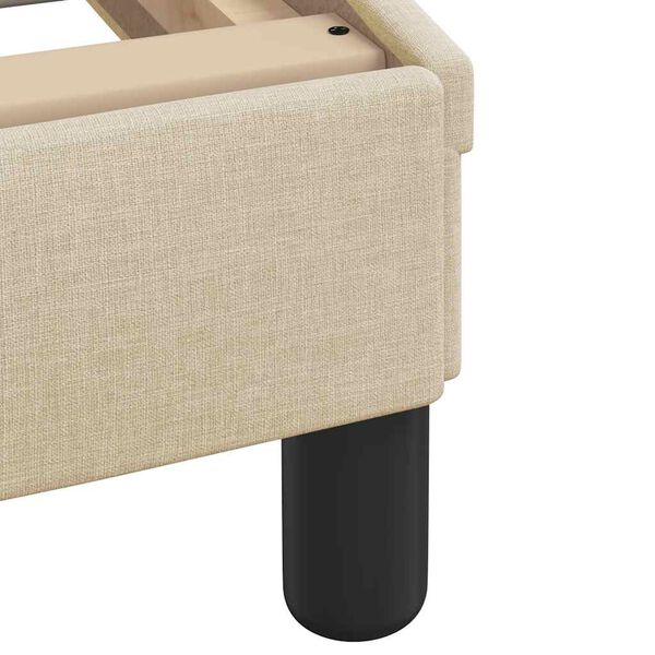 vidaXL Σκελετός Κρεβατιού Χωρίς Στρώμα Κρέμα 90x200 εκ. Υφασμάτινο