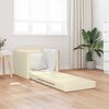 vidaXL Καναπές-Κρεβάτι Δαπέδου 2 σε 1 Κρεμ 112x174x55 εκ. Συνθ. Δέρμα