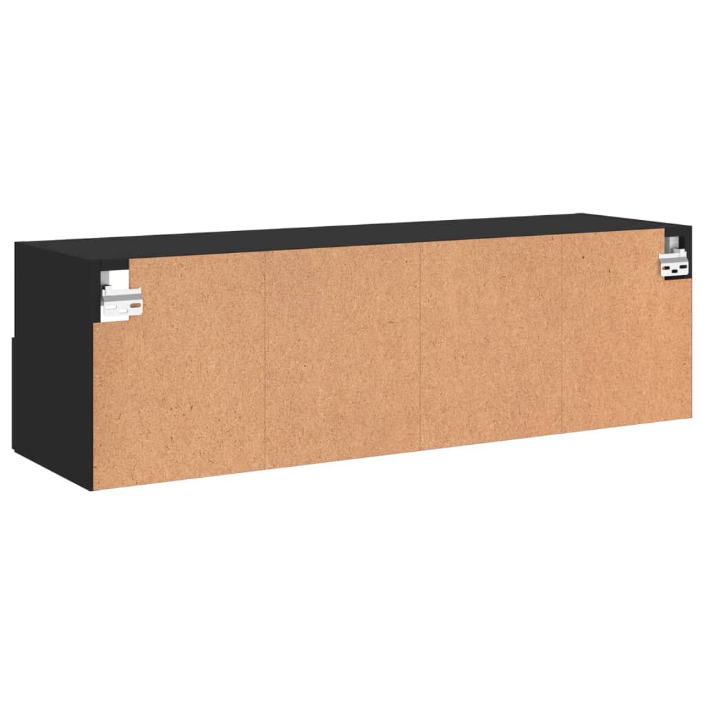 vidaXL Έπιπλο Τοίχου Τηλεόρασης Μαύρο 100 x 30 x 30 εκ. Επεξ. Ξύλο