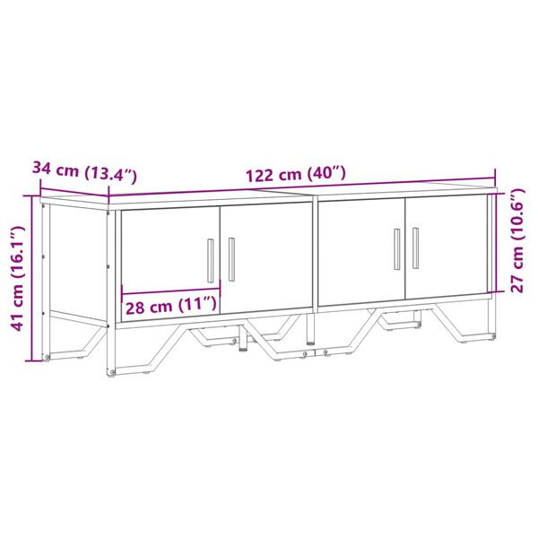 vidaXL Έπιπλο Τηλεόρασης Sonoma Δρυς 122x34x41 εκ. Επεξεργασμένο Ξύλο