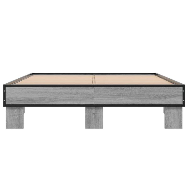 vidaXL Πλαίσιο Κρεβατιού Γκρι Sonoma 120x200 εκ. Επεξ. Ξύλο & Μέταλλο