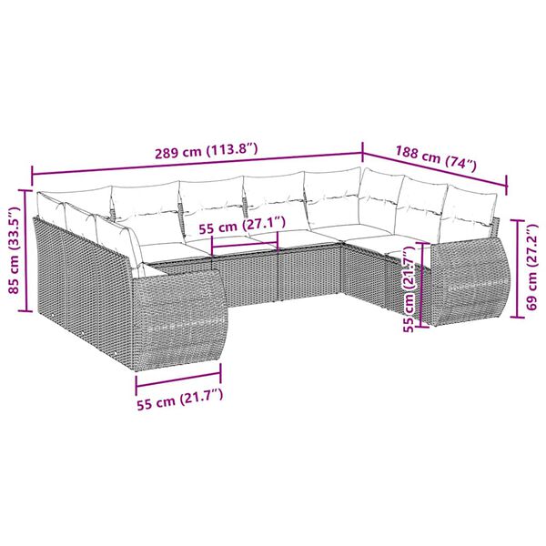 vidaXL &Sigma;&alpha;&lambda;ό&nu;&iota; &Kappa;ή&pi;&omicron;&upsilon; &Sigma;&epsilon;&tau; 9 &Tau;&epsilon;&mu;&alpha;&chi;ί&omega;&nu; &Mu;&alpha;ύ&rho;&omicron; &alpha;&pi;ό &Sigma;&upsilon;&nu;&theta;. &Rho;&alpha;&tau;ά&nu; &mu;&epsilon; &Mu;&alpha;&xi;&iota;&lambda;ά&rho;&iota;&alpha;
