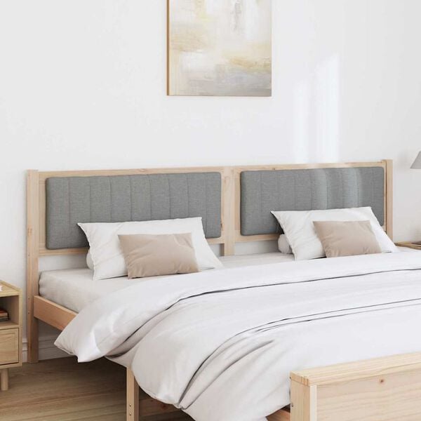 vidaXL Ταπετσαρισμένο κεφαλάρι Καφέ 200 cm Στερεά ξυλεία πεύκου