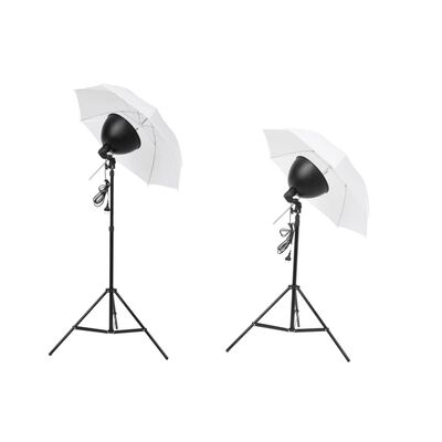 vidaXL Σετ Φωτισμού Στούντιο: Ομπρέλες, Καπέλα Φωτιστικών & Τρίποδα