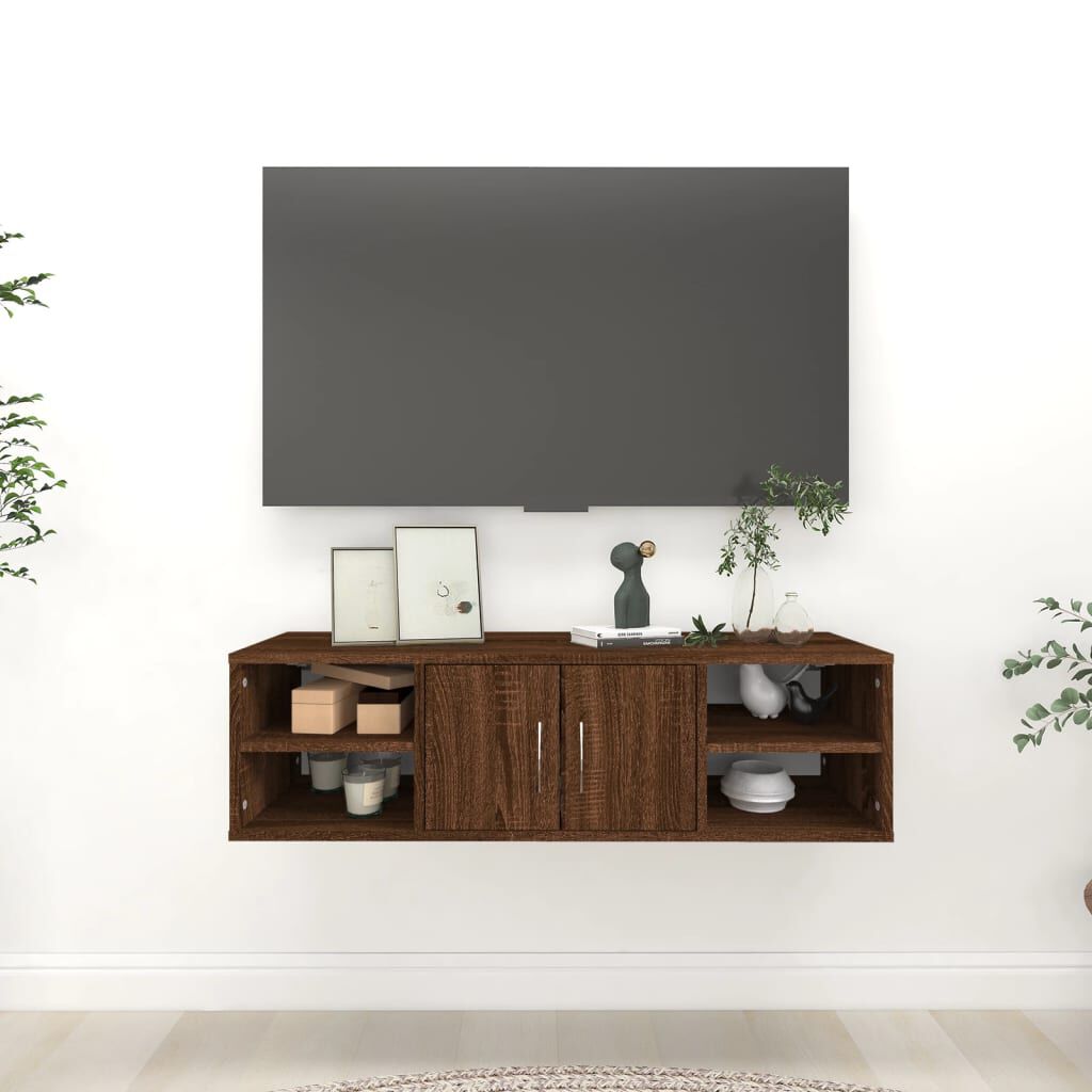 vidaXL Ραφιέρα Τοίχου Καφέ Δρυς 102 x 30 x 29 εκ. Επεξεργασμένο Ξύλο