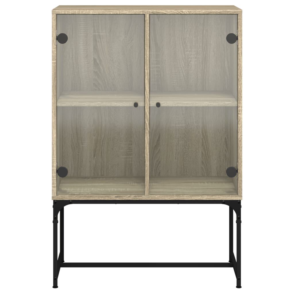 vidaXL Βοηθητικό Ντουλάπι Sonoma Δρυς 69x37x100 εκ. με Γυάλινες Πόρτες