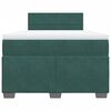 vidaXL Κρεβάτι Boxspring με Στρώμα Σκούρο Πράσινο 120x200εκ. Βελούδινο