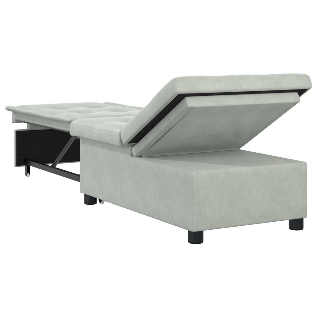vidaXL Καναπές-Κρεβάτι Ανοιχτό γκρι 67 x 194 x 38 εκ Βελούδο