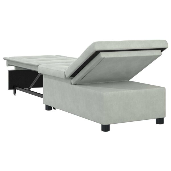 vidaXL Καναπές-Κρεβάτι Ανοιχτό γκρι 67 x 194 x 38 εκ Βελούδο