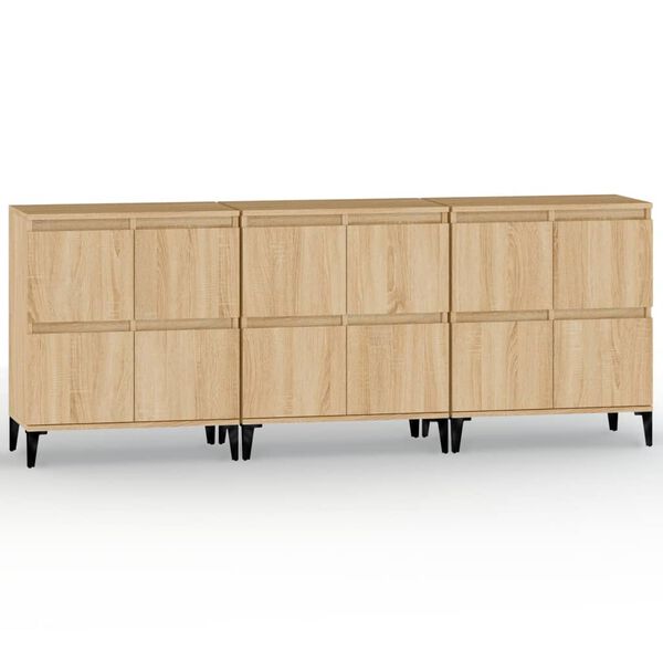 vidaXL Ντουλάπια 3 τεμ. Sonoma Δρυς 60x35x70 εκ. Επεξεργασμένο Ξύλο