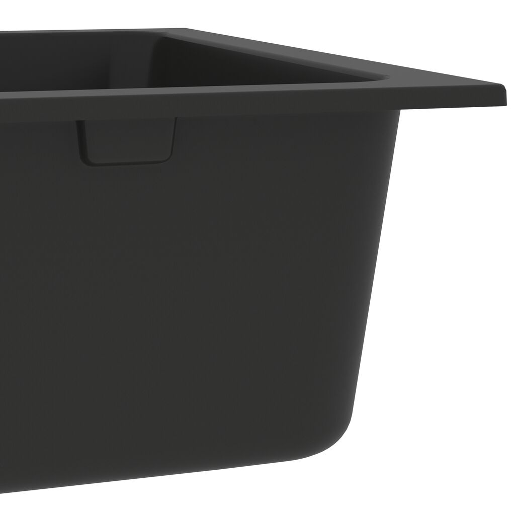 vidaXL Νεροχύτης Κουζίνας Μαύρος 760x480x184 mm Σύνθετος Γρανίτης