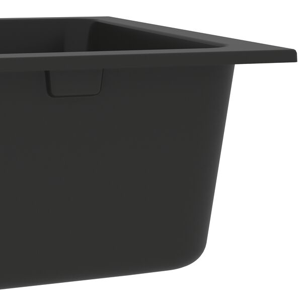 vidaXL Μαύρος Νιπτήρας Κουζίνας 760x480x184 εκ. Γρανίτης