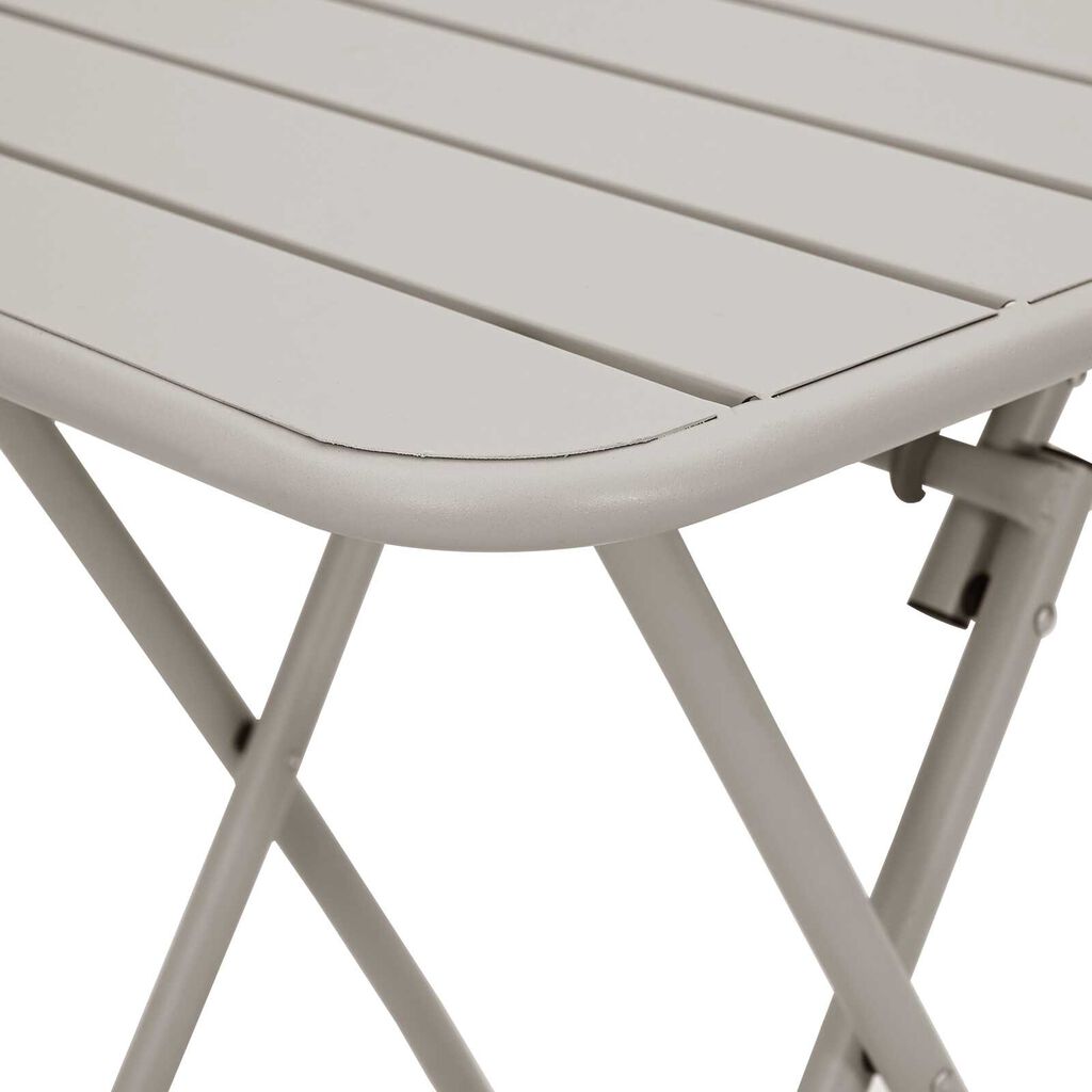 vidaXL Πτυσσόμενο Τραπέζι Κήπου Μπεζ 55x55x73 εκ. Χάλυβας