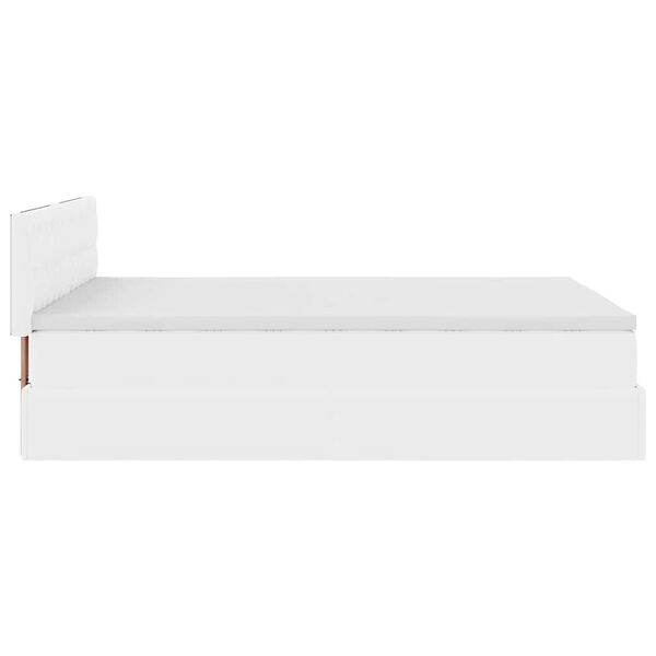 vidaXL Οθωμανικό κρεβάτι με στρώμα Λευκό 140x200cm Faux Leather