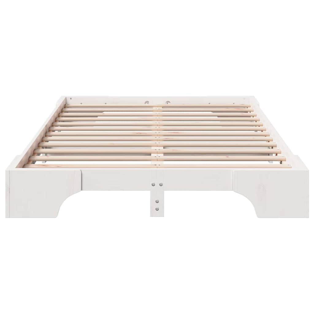 vidaXL Σκελετός Κρεβατιού Λευκό 197 x 147 x 17 εκ. Μασίφ ξύλο πεύκου
