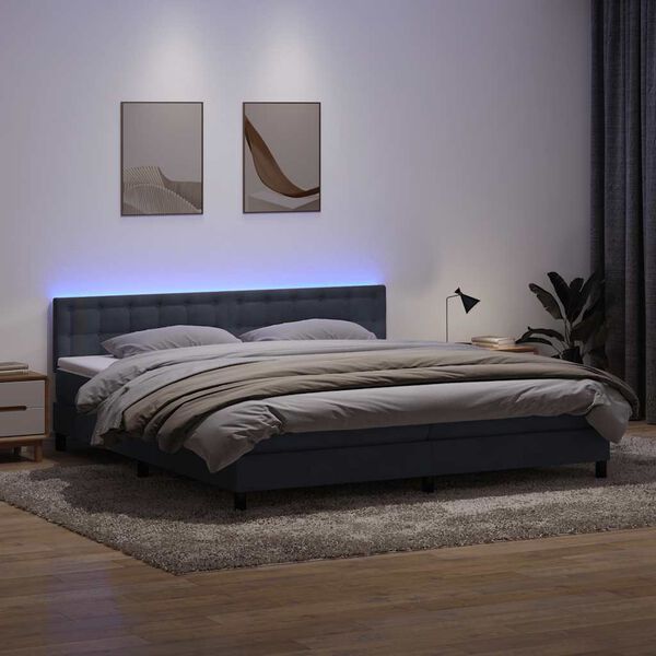 vidaXL &Kappa;&rho;&epsilon;&beta;ά&tau;&iota; Boxspring &mu;&epsilon; &Sigma;&tau;&rho;ώ&mu;&alpha; & LED &Sigma;&kappa;&omicron;ύ&rho;&omicron; &Gamma;&kappa;&rho;&iota; 180x210 &epsilon;&kappa;. &Beta;&epsilon;&lambda;&omicron;ύ&delta;&iota;&nu;&omicron;