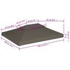 vidaXL Κάλυμμα για Κιόσκι 2 Επιπέδων Χρώμα Taupe 4 x 3 μ. 310 γρ./μ²
