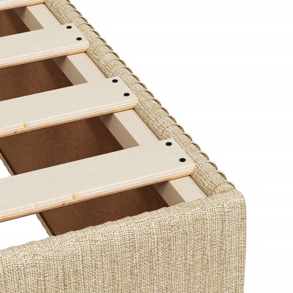 vidaXL Κρεβάτι Boxspring με Στρώμα Κρεμ 80 x 200 εκ. Υφασμάτινο