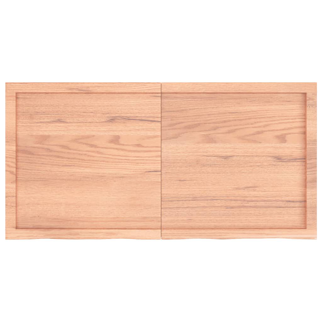 vidaXL Ράφι Τοίχου Ανοιχτό Καφέ 120x60x(2-4)εκ. Επεξ. Μασίφ Ξύλο Δρυός