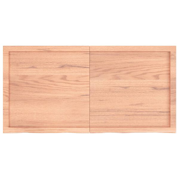 vidaXL Ράφι Τοίχου Ανοιχτό Καφέ 120x60x(2-4)εκ. Επεξ. Μασίφ Ξύλο Δρυός
