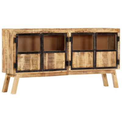 vidaXL Μπουφές Καφέ/Μαύρο 160x30x80 εκ. Μασίφ Ακατέργαστο Ξύλο Μάνγκο
